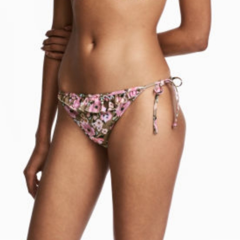 Floral tie string bikini